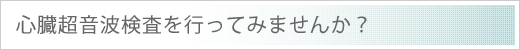 心臓超音波検査を行ってみませんか？